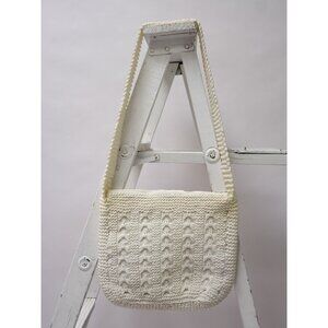 Vintage White Crochet Tote Shoulder Bag